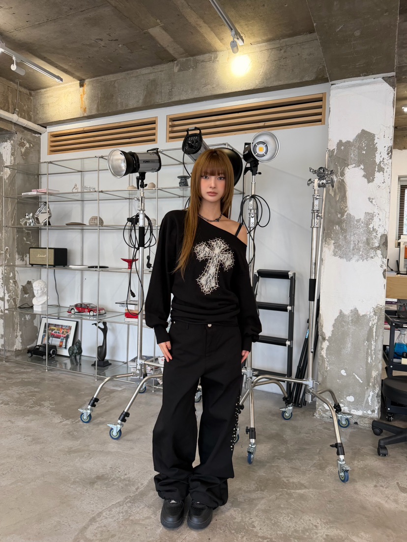 NUEUN韓國東大門直郵女士新品熱賣26春夏休閑時尚長袖T恤NUEUN/SEEOT長袖T恤