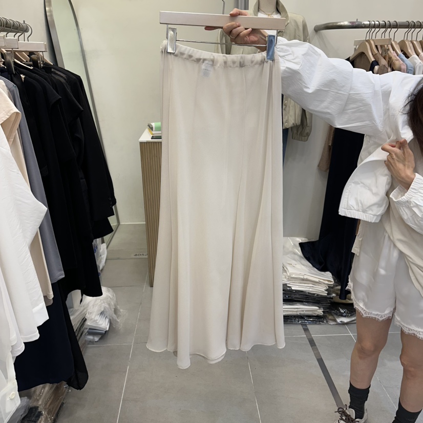 THE LOW韓國東大門代購女士新款時尚推薦休閑26春夏長裙雪紡THE LOW長裙