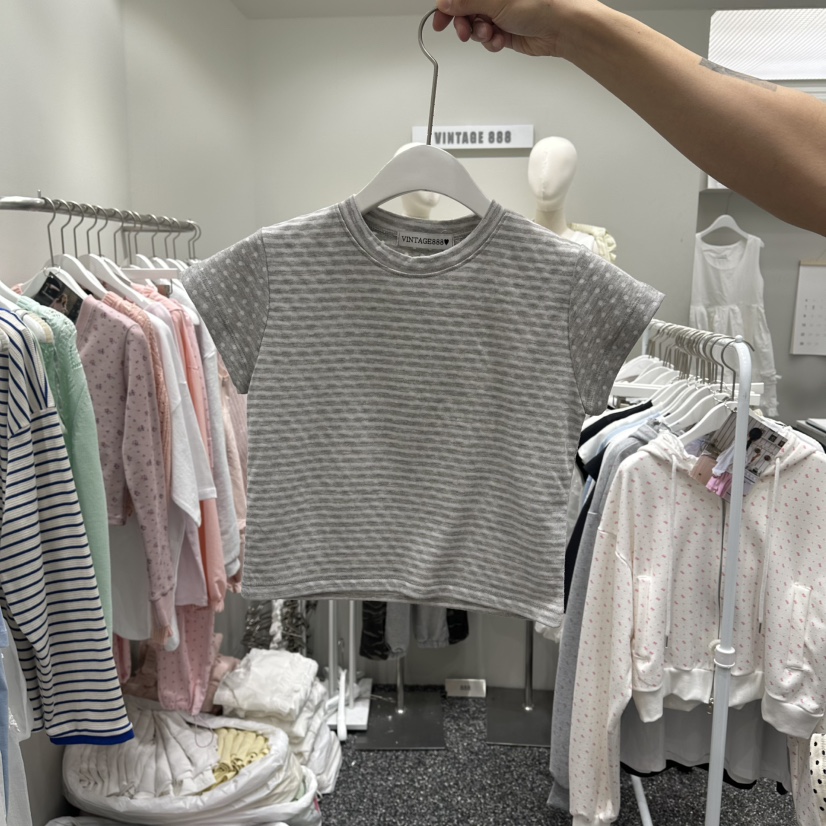 VINTAGE 888韓國直郵實拍女士新品時尚26春夏人氣職業T恤VINTAGE888/TRIPLE EIGHTT恤圖色1