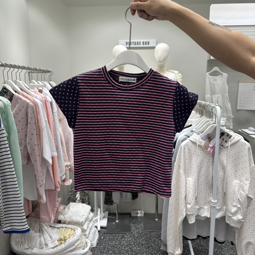 VINTAGE 888韓國直郵實拍女士新品時尚26春夏人氣職業T恤VINTAGE888/TRIPLE EIGHTT恤圖色2