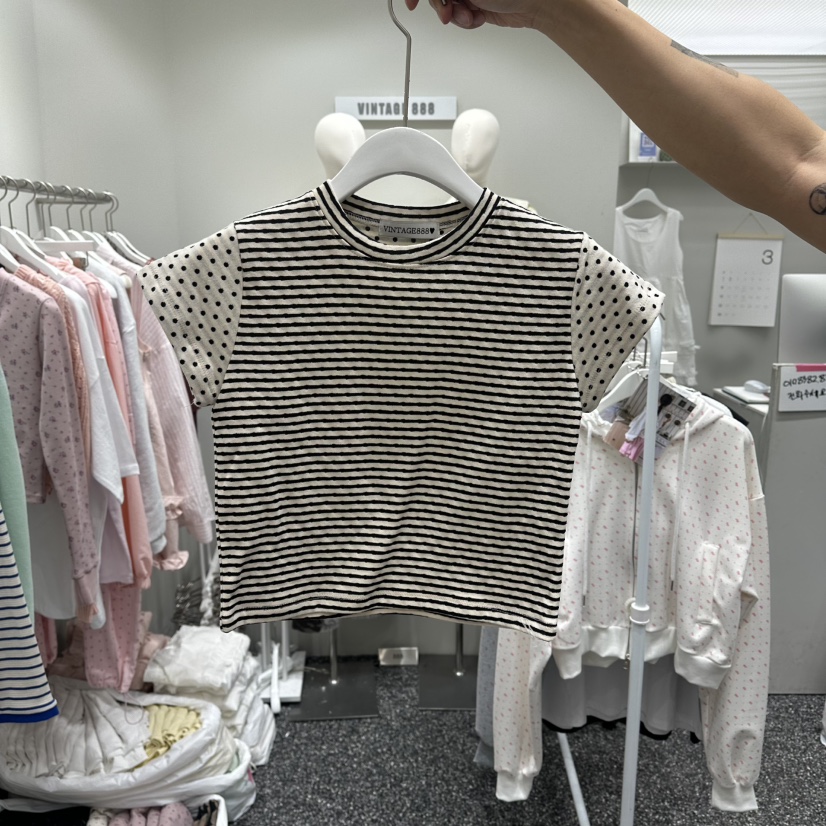 VINTAGE 888韓國直郵實拍女士新品時尚26春夏人氣職業T恤VINTAGE888/TRIPLE EIGHTT恤圖色3