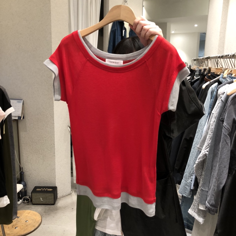 SSEMIENNE韓國東大門代購女士新款26春夏休閑熱賣時尚T恤SSENIQUET恤圖色2