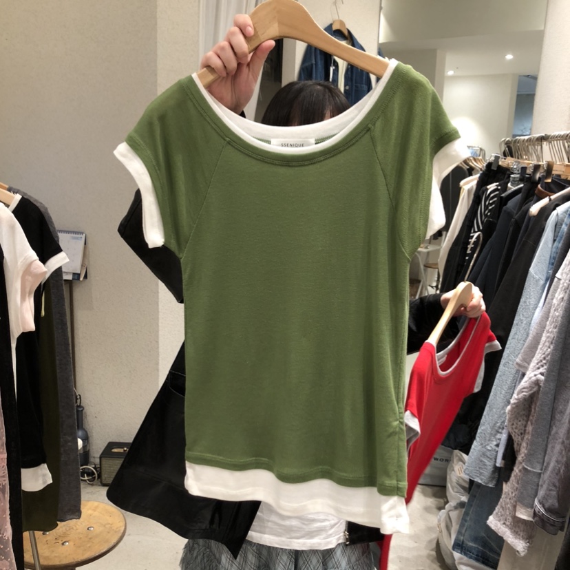 SSEMIENNE韓國東大門代購女士新款26春夏休閑熱賣時尚T恤SSENIQUET恤圖色3