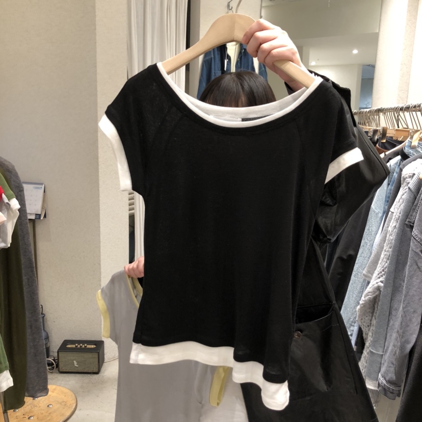 SSEMIENNE韓國東大門代購女士新款26春夏休閑熱賣時尚T恤SSENIQUET恤圖色4