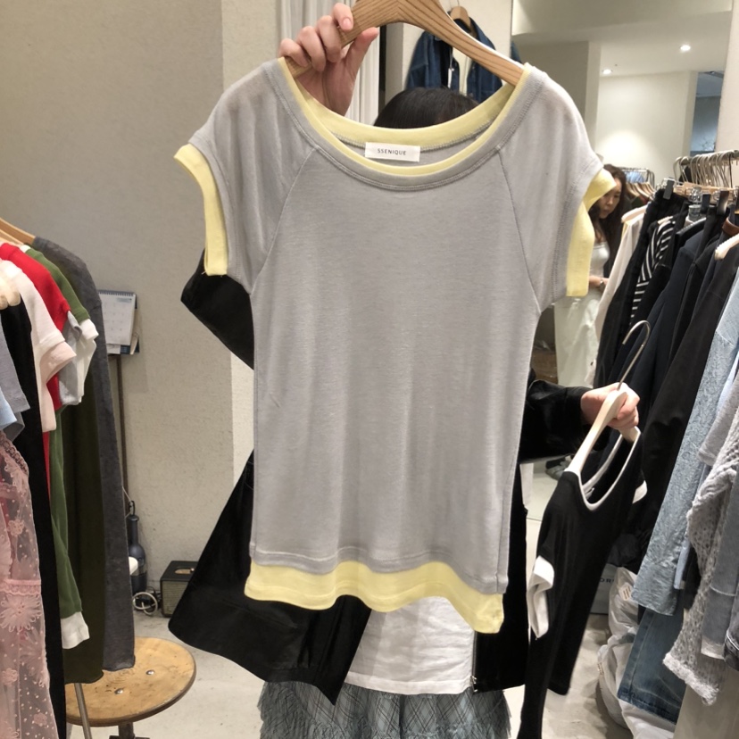 SSEMIENNE韓國東大門代購女士新款26春夏休閑熱賣時尚T恤SSENIQUET恤圖色5