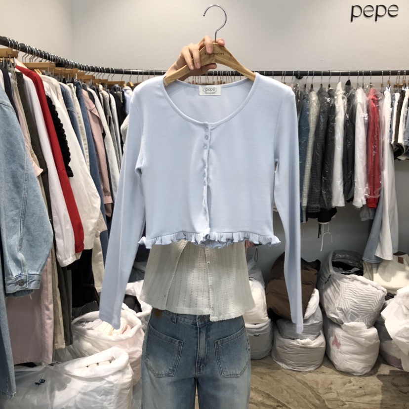 ALMOND PEPE韓國直郵實拍女士新品熱賣人氣長袖T恤羊毛衫ALMOND PEPE長袖T恤圖色2