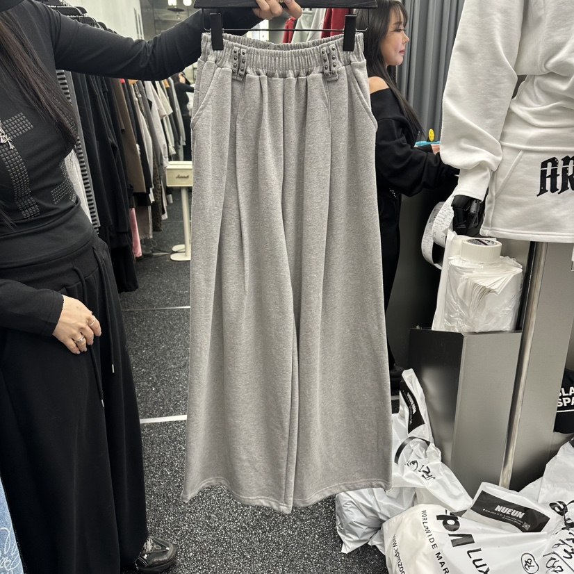 NUEUN韓國直郵實拍女裝新品26春夏職業時尚推薦休閑褲腰帶NUEUN/SEEOT休閑褲圖色1