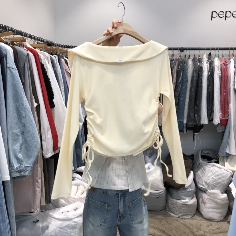 ALMOND PEPE韓國直郵女士新品休閑人氣26春夏長袖T恤拉鏈ALMOND PEPE長袖T恤