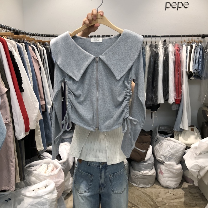 ALMOND PEPE韓國直郵女士新品休閑人氣26春夏長袖T恤拉鏈ALMOND PEPE長袖T恤圖色3