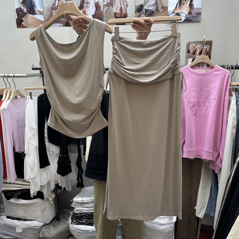 STICK WITH東大門直郵女士新款人氣真品26春夏套裝兩件套套裝STICK WITH套裝