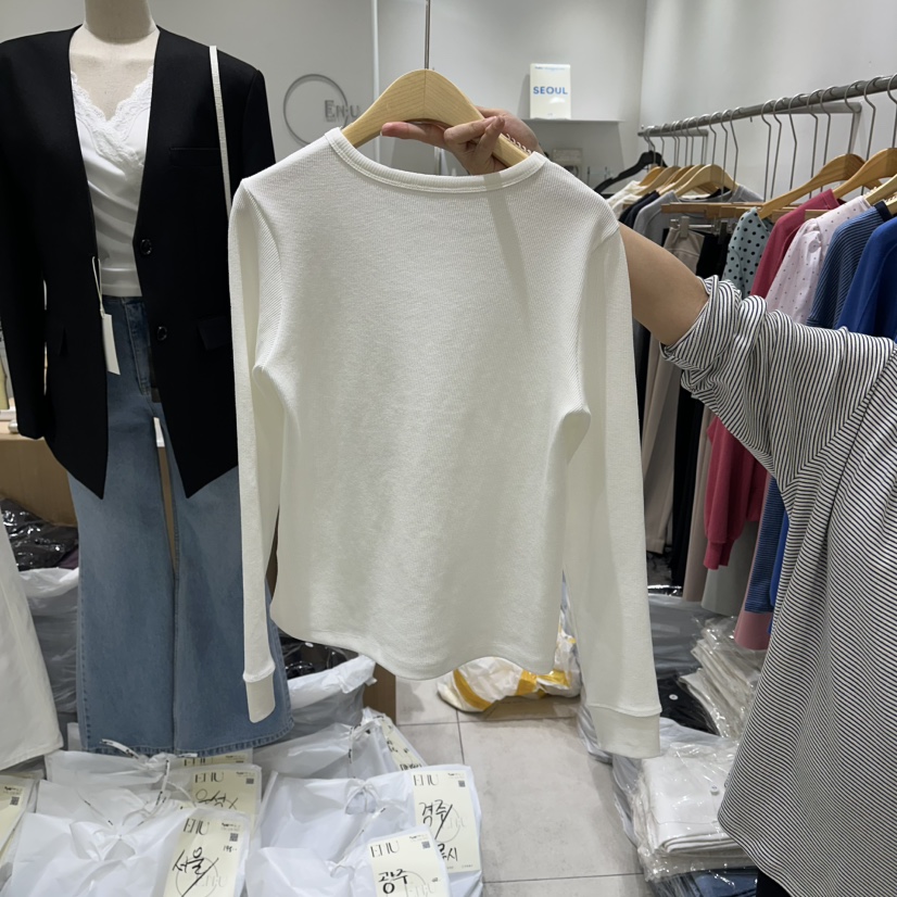 EN.U東大門直郵女士新品推薦26春夏休閑真品長袖T恤莫代爾EN.U長袖T恤