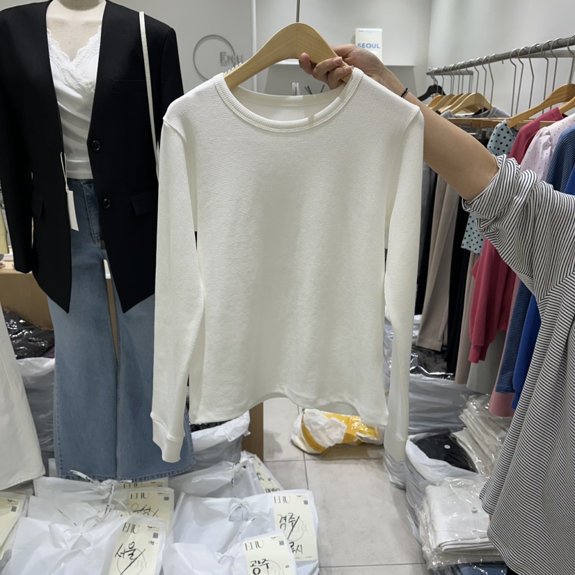 EN.U東大門直郵女士新品推薦26春夏休閑真品長袖T恤莫代爾EN.U長袖T恤圖色1