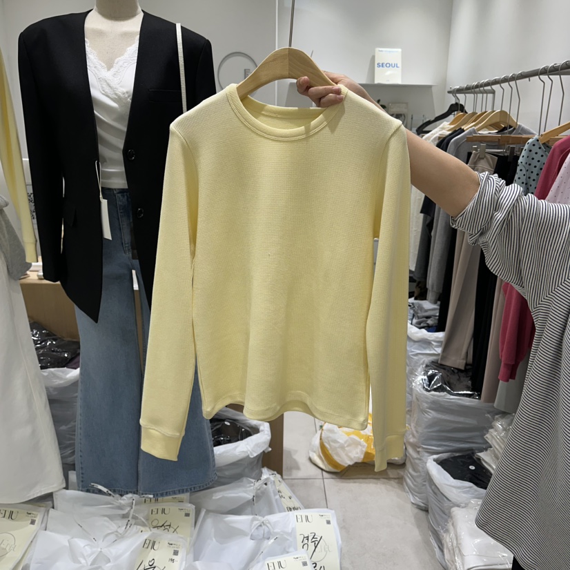 EN.U東大門直郵女士新品推薦26春夏休閑真品長袖T恤莫代爾EN.U長袖T恤圖色2