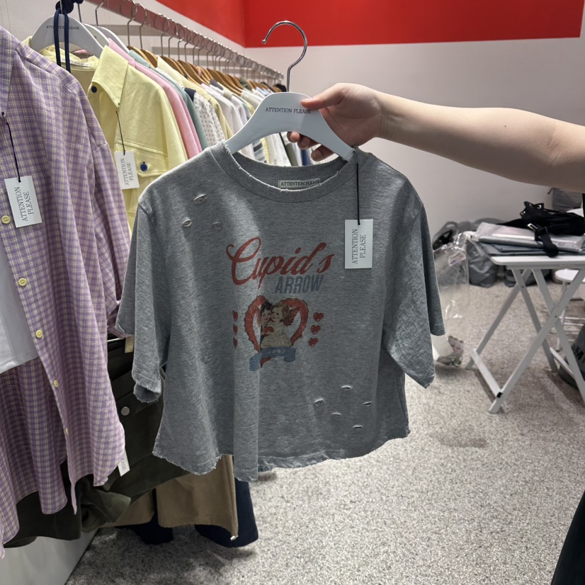 ATPZ韓國直郵女士新款職業熱賣人氣休閑時尚26春夏推薦T恤ATTENTION PLEAEST恤圖色3