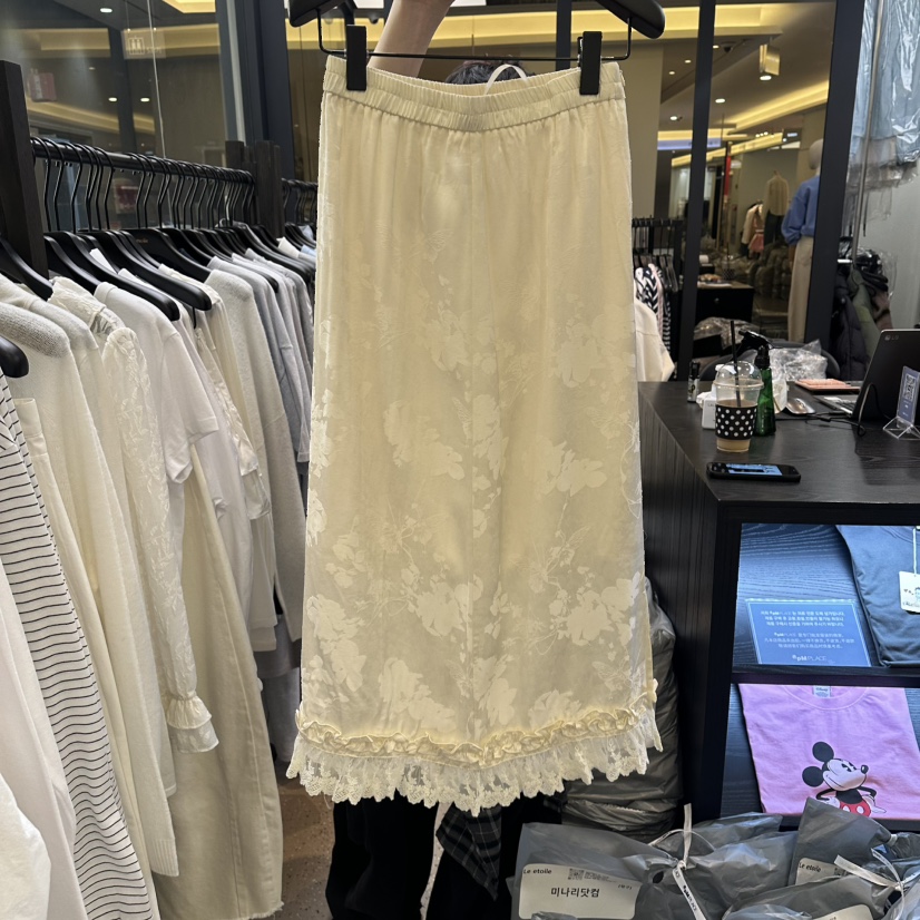 LE ETOILE韓國直郵女士新款人氣時尚職業休閑真品長裙刺繡Le etoile長裙