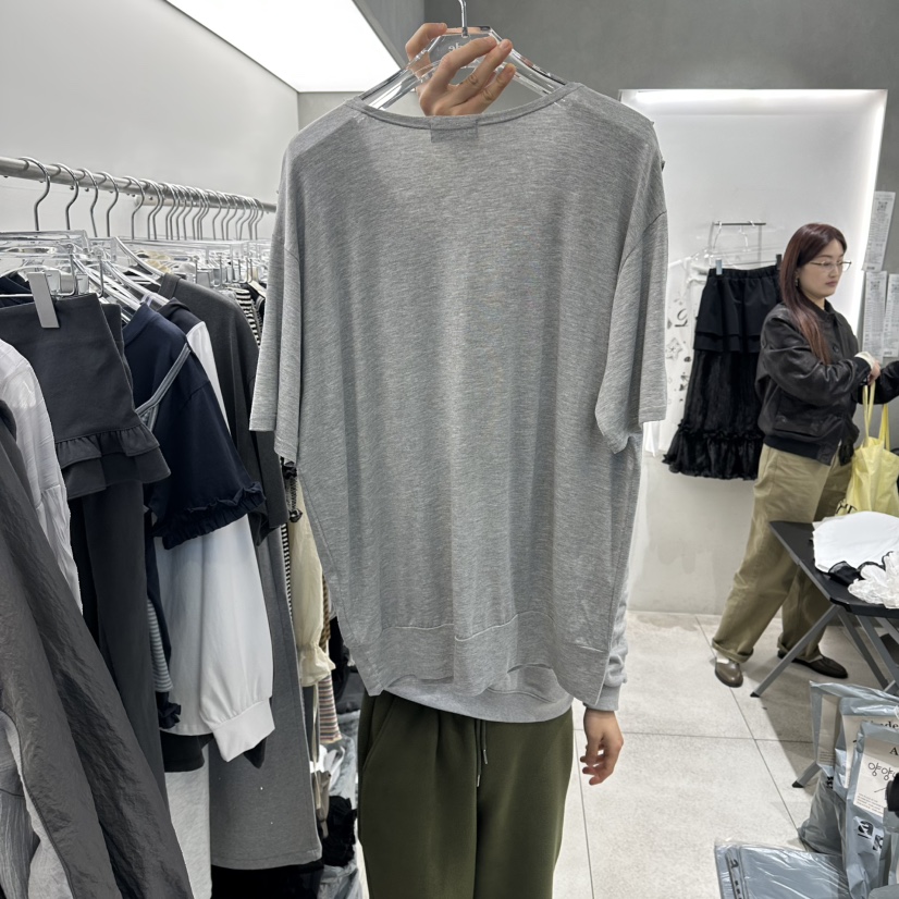 ANDE韓國代購女裝新品人氣真品職業26春夏休閑推薦T恤荷葉邊AndeT恤