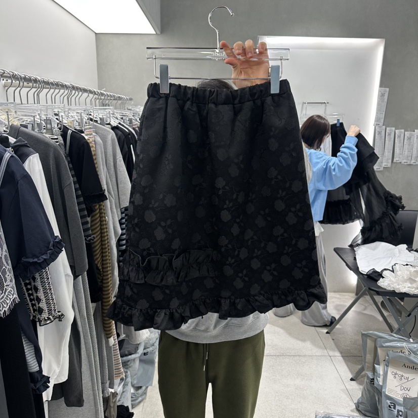 ANDE東大門直郵女裝新款休閑熱賣推薦職業半身裙中短裙毛絨Ande半身裙/中短裙