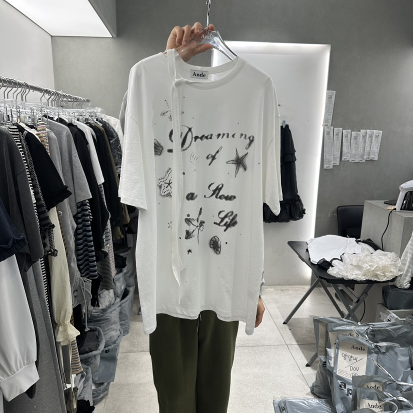 ANDE韓國代購女裝新品真品休閑熱賣時尚人氣職業26春夏T恤AndeT恤圖色1