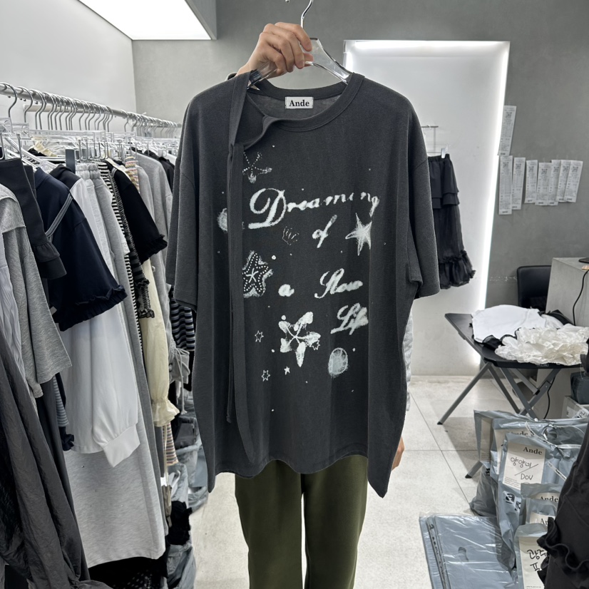 ANDE韓國代購女裝新品真品休閑熱賣時尚人氣職業26春夏T恤AndeT恤圖色2