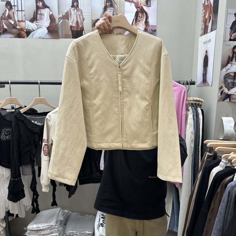 STICK WITH韓國代購女士新款熱賣推薦休閑時尚人氣真品夾克STICK WITH夾克圖色1