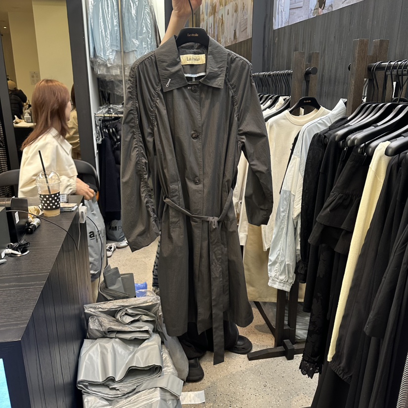 LE ETOILE韓國直郵實拍女裝新款26春夏職業長款風衣含腰帶Le etoile長款風衣圖色1