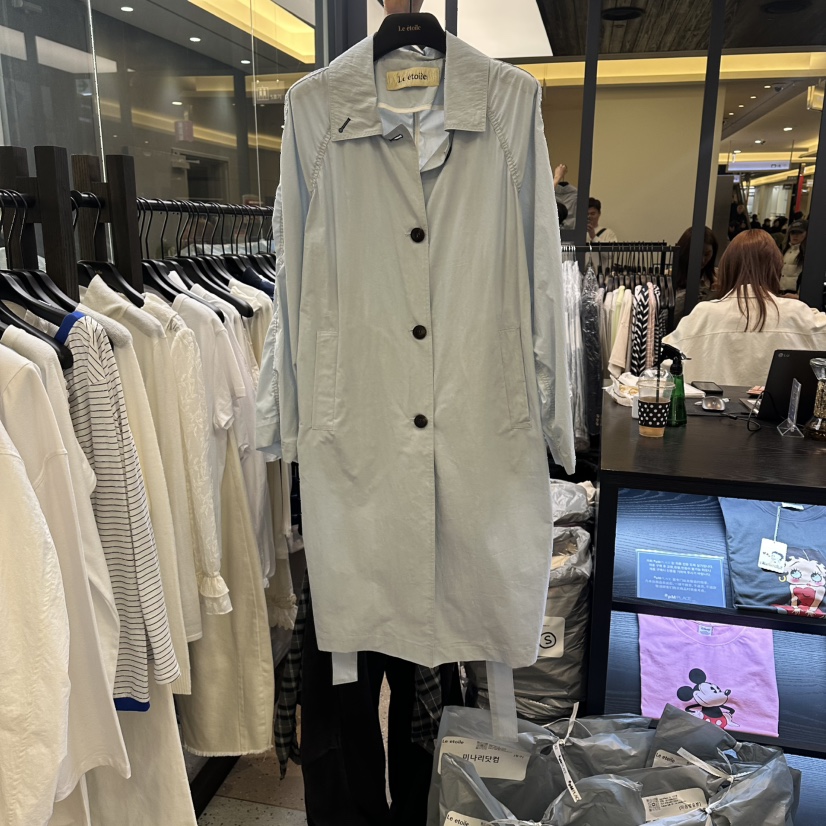 LE ETOILE韓國直郵實拍女裝新款26春夏職業長款風衣含腰帶Le etoile長款風衣圖色2