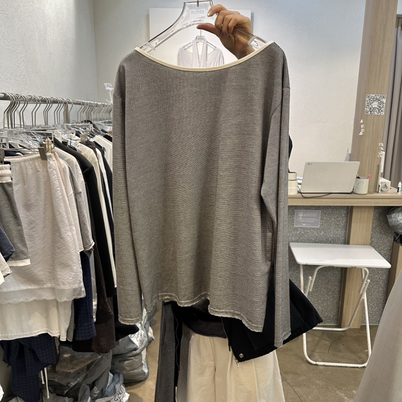PLOVER韓國代購女士新款26春夏真品推薦職業人氣休閑長袖T恤PLO_VER長袖T恤圖色1