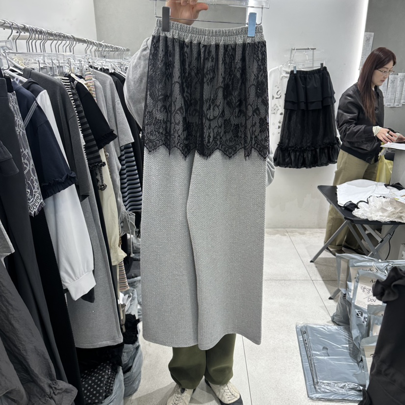 ANDE韓國直郵女士新款休閑推薦26春夏時尚職業熱賣裙褲蕾絲Ande裙褲