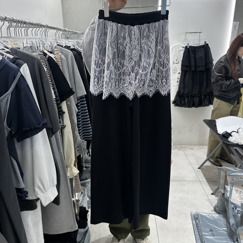 ANDE韓國直郵女士新款休閑推薦26春夏時尚職業熱賣裙褲蕾絲Ande裙褲圖色1