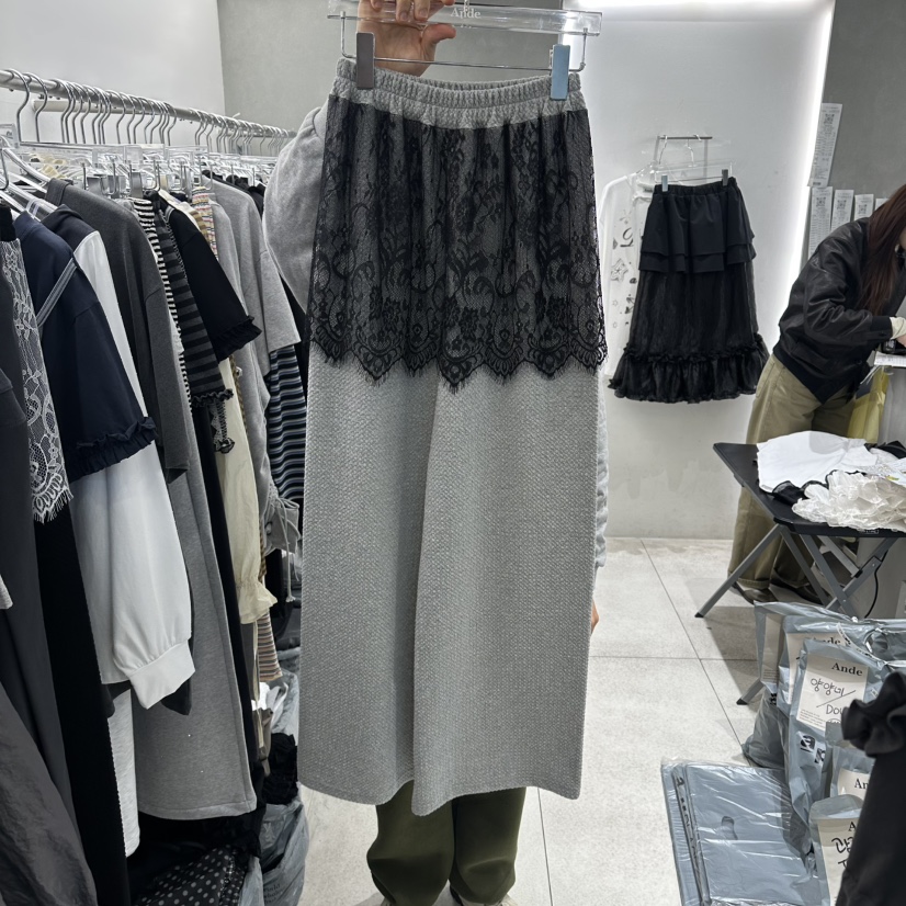 ANDE韓國直郵女士新款休閑推薦26春夏時尚職業熱賣裙褲蕾絲Ande裙褲圖色2