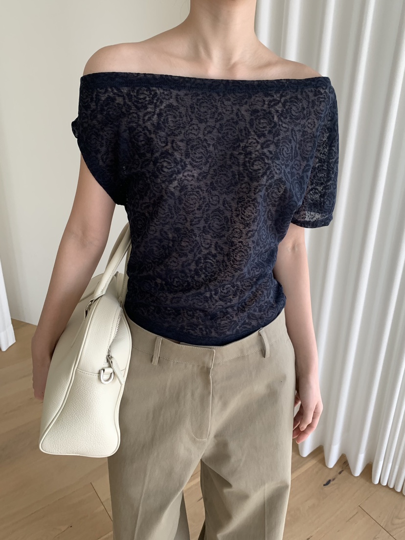 BLACK PIG韓國直郵女裝新品職業休閑時尚人氣熱賣T恤蕾絲VIVIAN_LEET恤