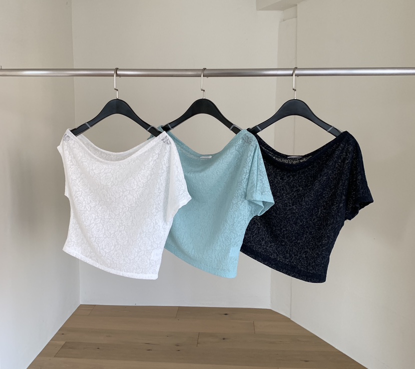 BLACK PIG韓國直郵女裝新品職業休閑時尚人氣熱賣T恤蕾絲VIVIAN_LEET恤圖色2左二色