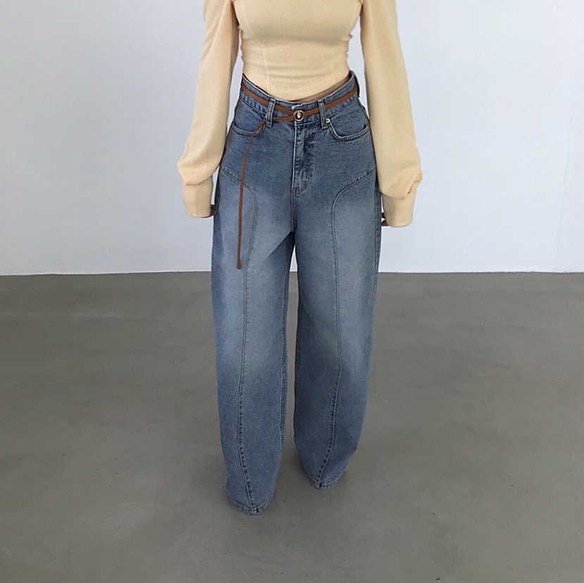 2TWO MOON韓國直郵實拍女裝新品26春夏熱賣時尚人氣牛仔褲2TWO MOON牛仔褲