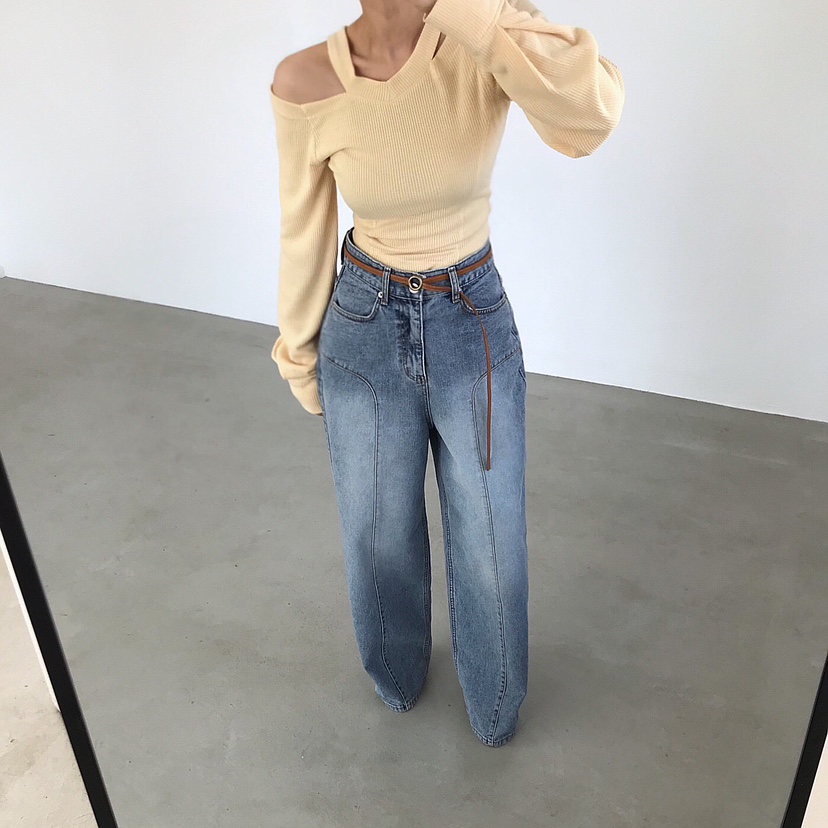 2TWO MOON韓國直郵實拍女裝新品26春夏熱賣時尚人氣牛仔褲2TWO MOON牛仔褲