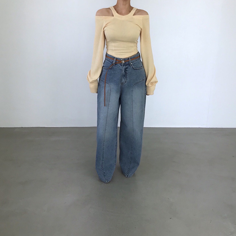 2TWO MOON韓國直郵實拍女裝新品26春夏熱賣時尚人氣牛仔褲2TWO MOON牛仔褲