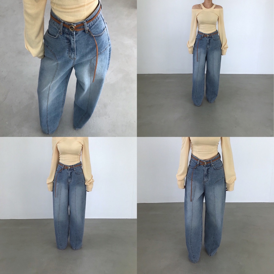 2TWO MOON韓國直郵實拍女裝新品26春夏熱賣時尚人氣牛仔褲2TWO MOON牛仔褲