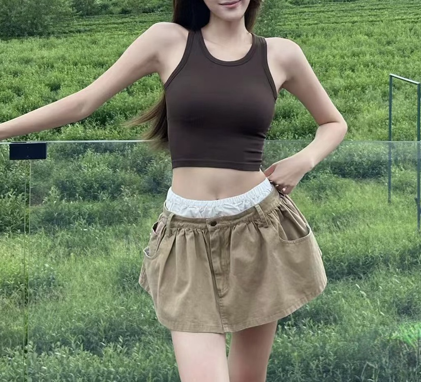 SYMBOL韓國東大門直郵女裝新款休閑職業推薦人氣短裙雙層SYMBOL短裙