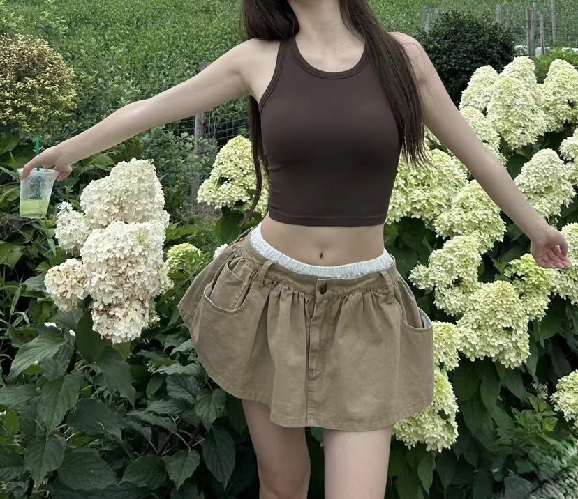 SYMBOL韓國東大門直郵女裝新款休閑職業推薦人氣短裙雙層SYMBOL短裙