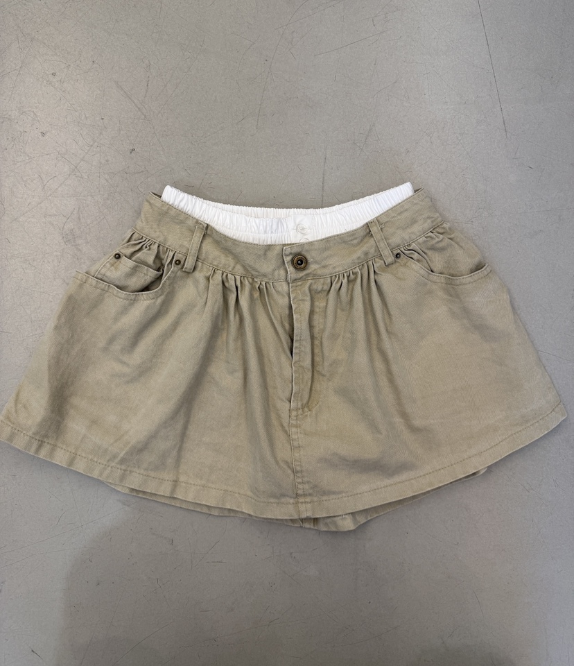 SYMBOL韓國東大門直郵女裝新款休閑職業推薦人氣短裙雙層SYMBOL短裙圖色1