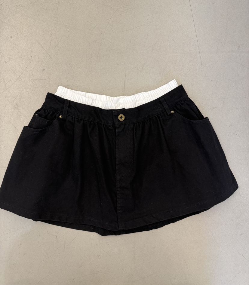 SYMBOL韓國東大門直郵女裝新款休閑職業推薦人氣短裙雙層SYMBOL短裙圖色3