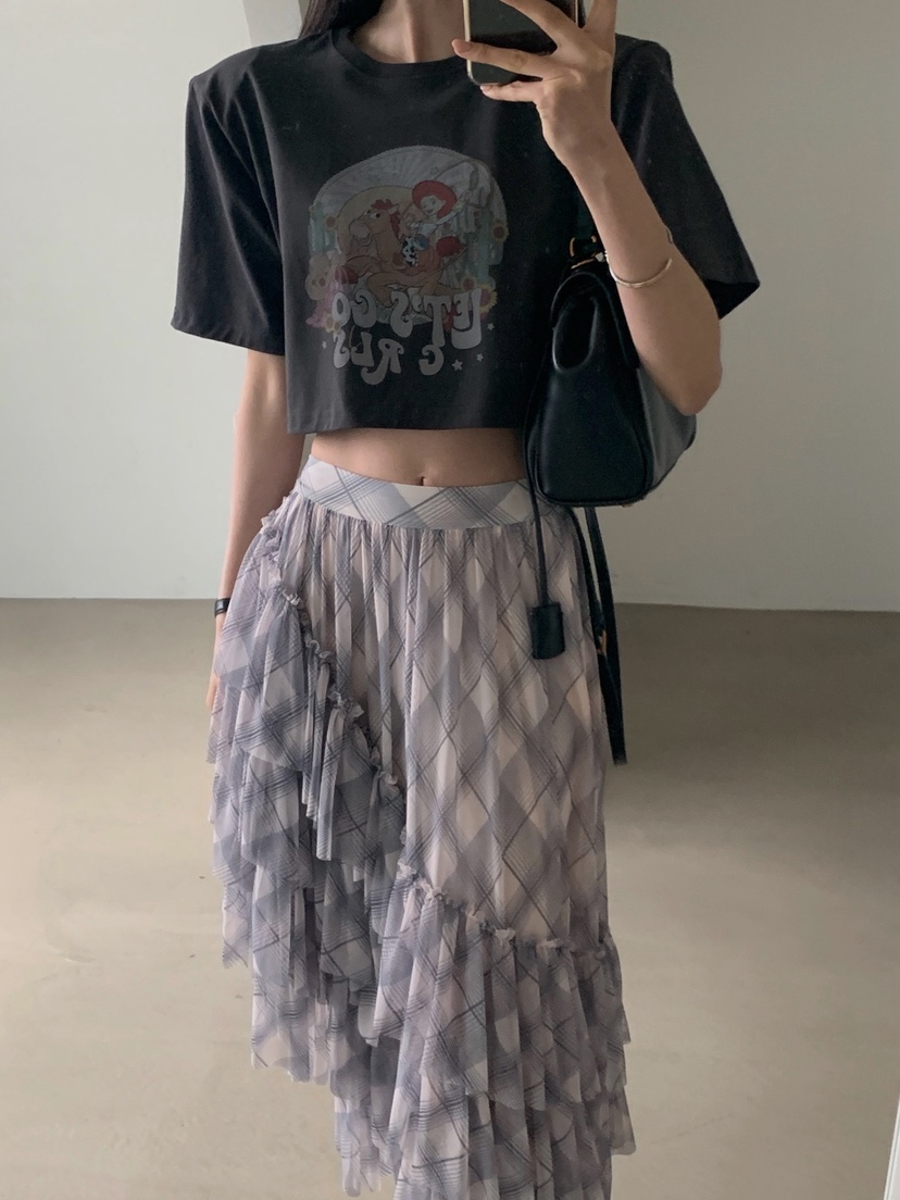 VERANDA韓國東大門直郵女士新款26春夏休閑人氣半身裙中短裙VERANDA半身裙/中短裙