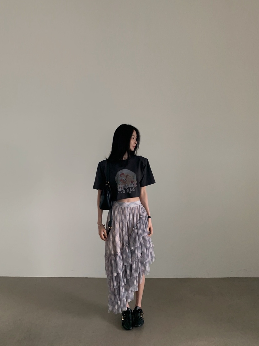 VERANDA韓國東大門直郵女士新款26春夏休閑人氣半身裙中短裙VERANDA半身裙/中短裙