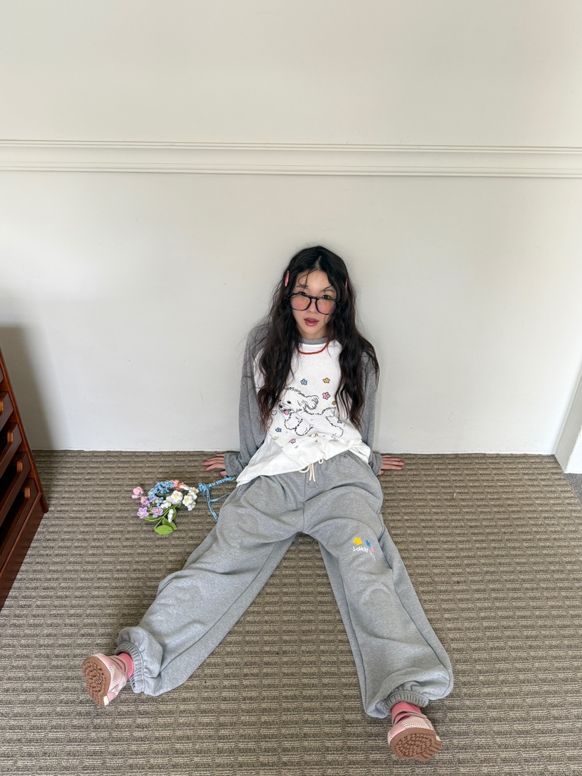 TOLL韓國東大門直郵女裝新款職業時尚人氣26春夏休閑褲刺繡TOLL休閑褲