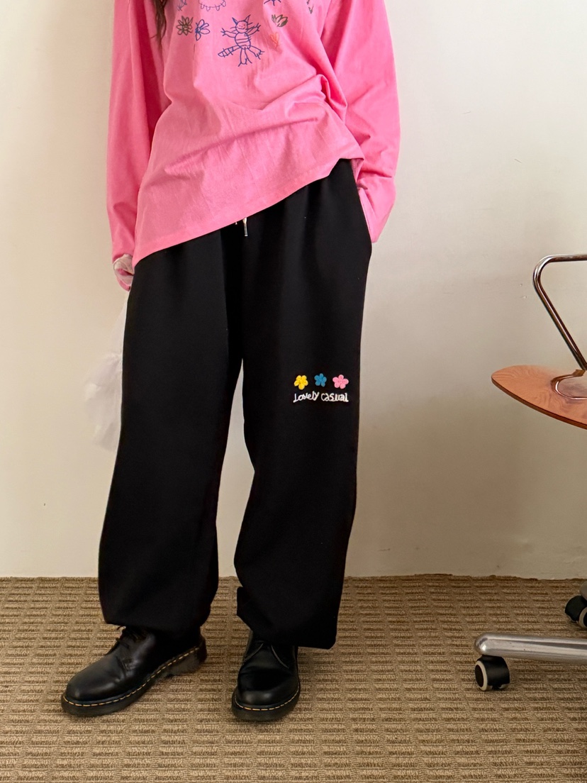 TOLL韓國東大門直郵女裝新款職業時尚人氣26春夏休閑褲刺繡TOLL休閑褲