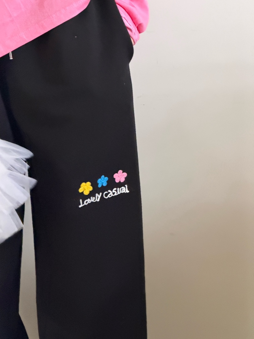 TOLL韓國東大門直郵女裝新款職業時尚人氣26春夏休閑褲刺繡TOLL休閑褲