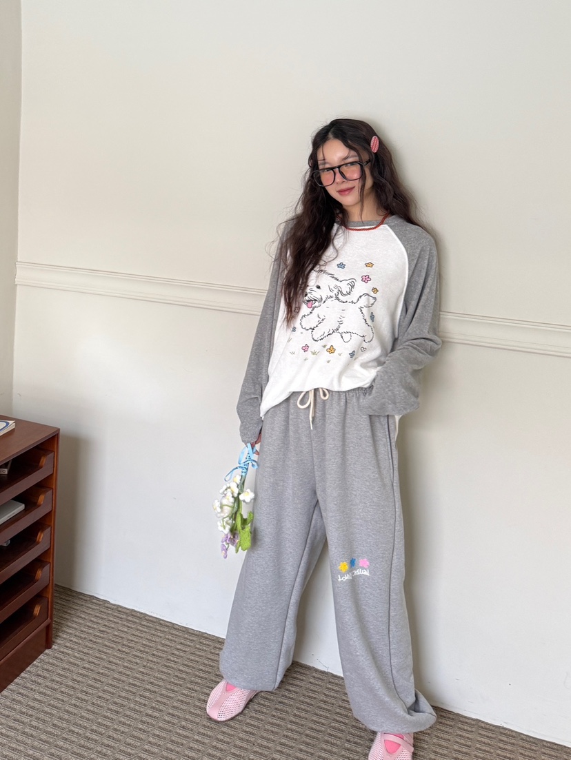 TOLL韓國東大門直郵女裝新款職業時尚人氣26春夏休閑褲刺繡TOLL休閑褲