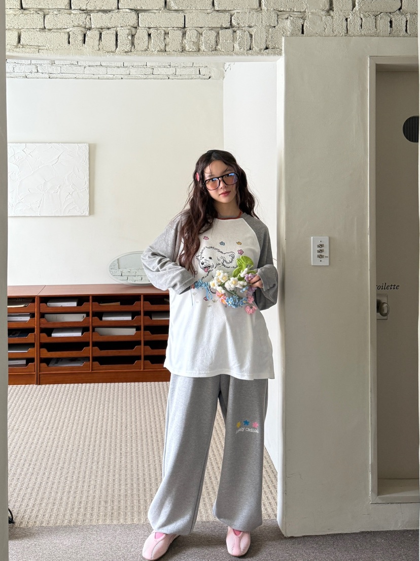 TOLL韓國東大門直郵女裝新款職業時尚人氣26春夏休閑褲刺繡TOLL休閑褲