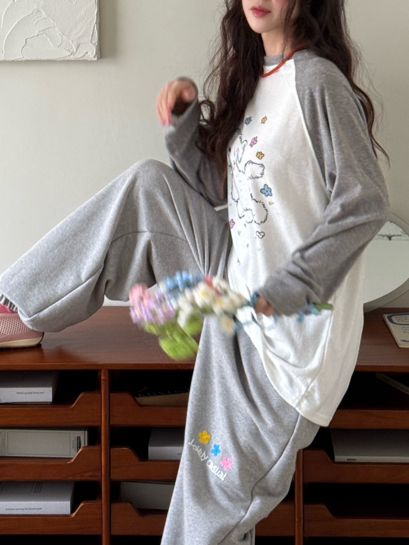 TOLL韓國東大門直郵女裝新款職業時尚人氣26春夏休閑褲刺繡TOLL休閑褲