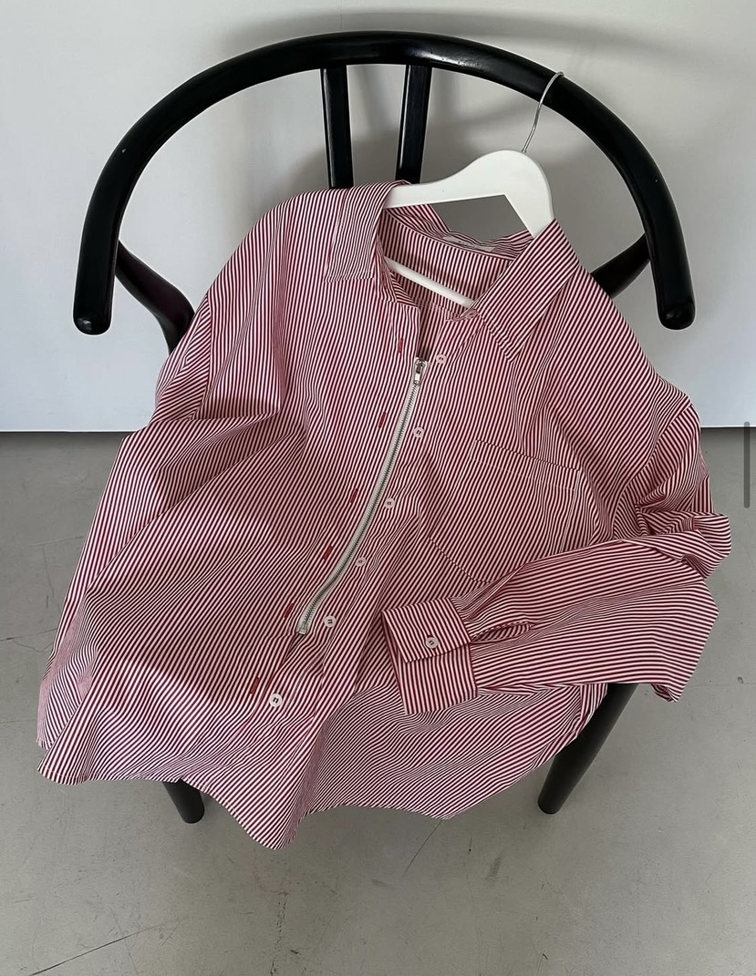 BYRING韓國東大門代購女裝新款熱賣休閑推薦襯衫蕾絲衫拉鏈BYRING襯衫/蕾絲衫圖色1