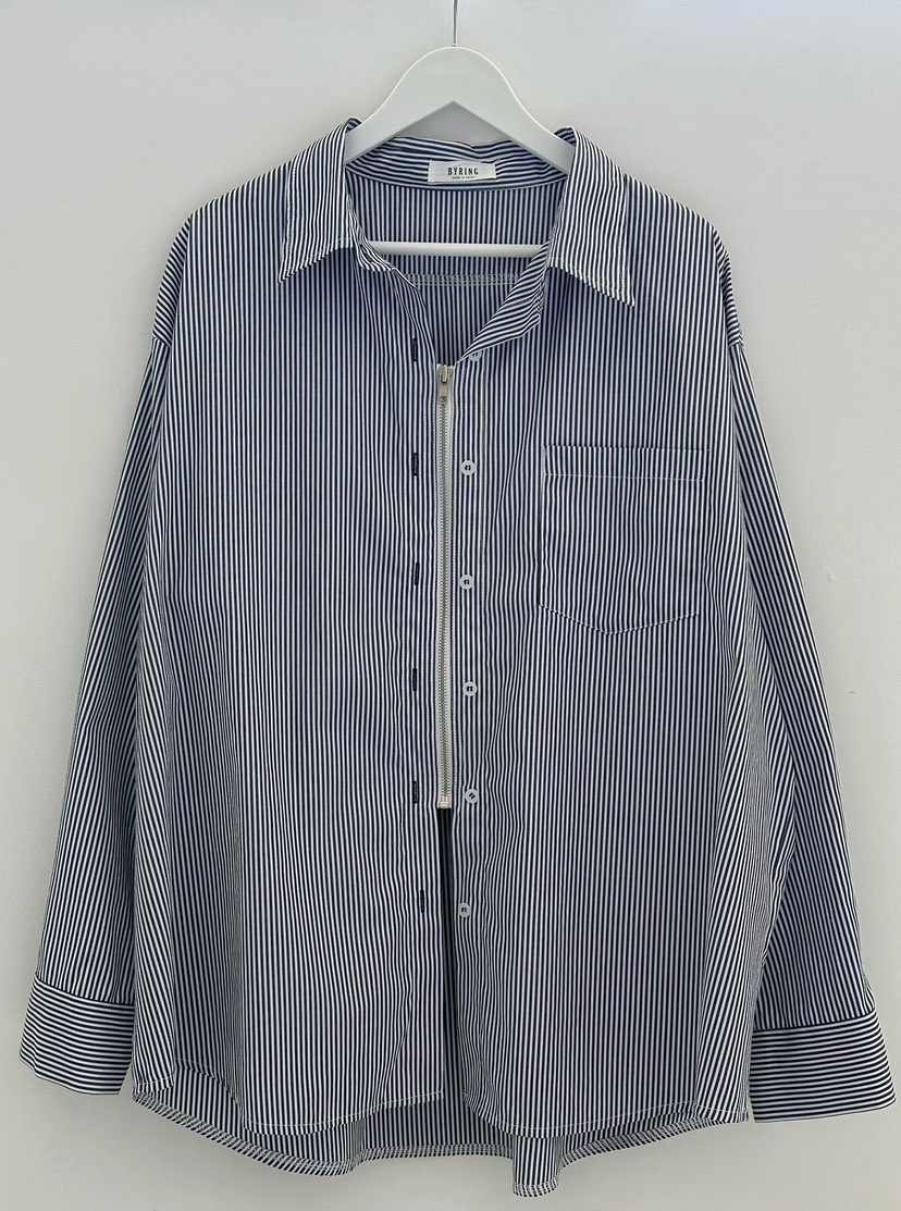 BYRING韓國東大門代購女裝新款熱賣休閑推薦襯衫蕾絲衫拉鏈BYRING襯衫/蕾絲衫圖色2